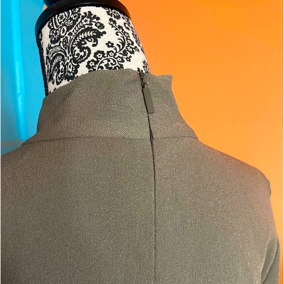 TIBI Olive Green Bow Tie Neck Dress - Picture 8 of 9